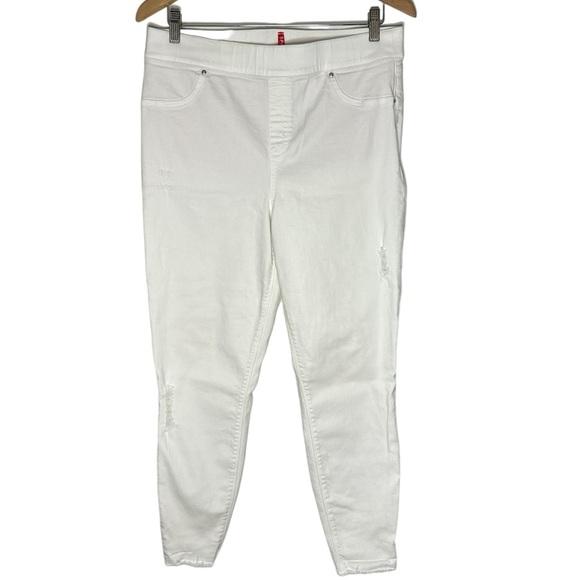 SPANX White Denim Distressed Skinny Jeans - Picture 7 of 8